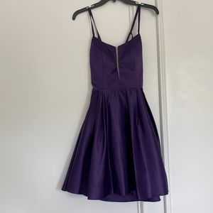 Splash purple short formal dress